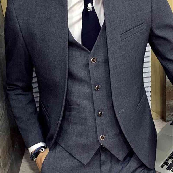 men's & blazers grey stand collar new business mens suit slim fit custom made costume homme suits men formal grooming 3 pieces, White;black
men's & blazers grey stand collar new business mens suit slim fit custom made costume homme suits men formal grooming 3 pieces, White;black