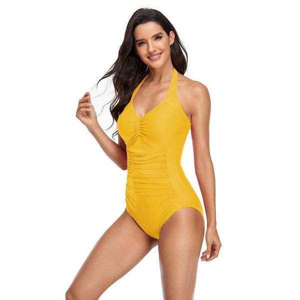 women monokini one piece swimsuit plus size bathing suit v-neck halter one-piece swimwear solid bikini 2021 women's, White;black
women monokini one piece swimsuit plus size bathing suit v-neck halter one-piece swimwear solid bikini 2021 women's, White;black