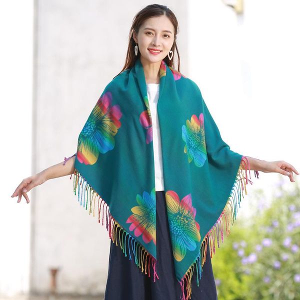 scarves lady scarf 7-color gradient sunflower shawl thickened air conditioning oversize double face square pashmina luxury gifts, Blue;gray
scarves lady scarf 7-color gradient sunflower shawl thickened air conditioning oversize double face square pashmina luxury gifts, Blue;gray