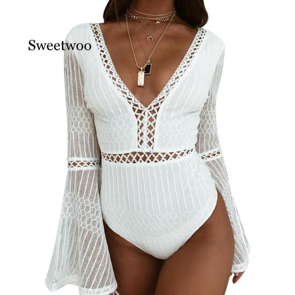 women's jumpsuits & rompers 2021 women lace bodysuit deep v-neck flare sleeve playsuit romper ladies backless long hollow out body suit, Black;white
women's jumpsuits & rompers 2021 women lace bodysuit deep v-neck flare sleeve playsuit romper ladies backless long hollow out body suit, Black;white