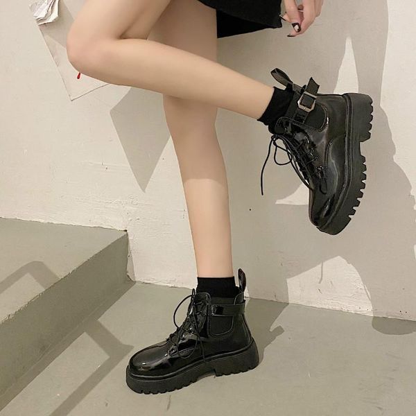 boots women ankle shoes autumn patent leather lace up ladies female winter footwear short woman botas mujer, Black
boots women ankle shoes autumn patent leather lace up ladies female winter footwear short woman botas mujer, Black