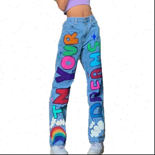 colorful letter print straight leg women jean spring casual loose high waist wide blue denim pants pantalones
colorful letter print straight leg women jean spring casual loose high waist wide blue denim pants pantalones
