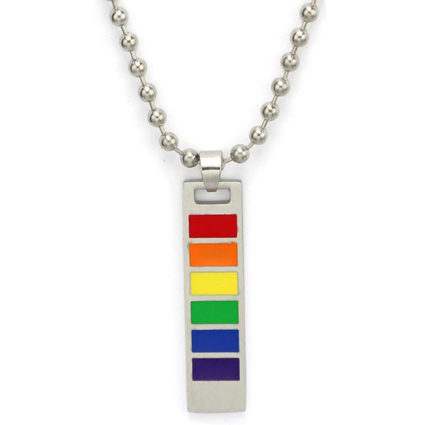 selling rainbow rectangular pendant stainless steel rainbow necklace titanium steel jewelry, Silver
selling rainbow rectangular pendant stainless steel rainbow necklace titanium steel jewelry, Silver
