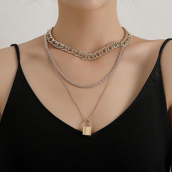 pendant necklaces hip hop necklace multilayer chain for girl jewelry lovers silver color long lock trendy collares 2021
pendant necklaces hip hop necklace multilayer chain for girl jewelry lovers silver color long lock trendy collares 2021