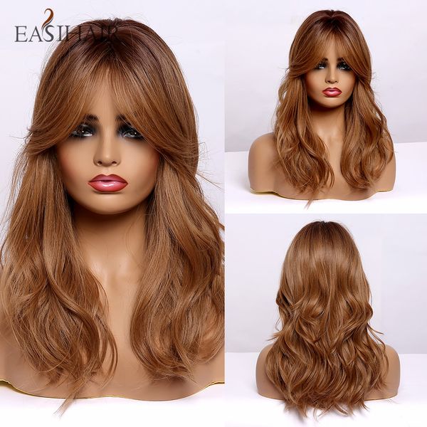 brown synthetic wigs medium length women natural hair wigs with bangs heat resistant cute wavy cosplay wigs, Black
brown synthetic wigs medium length women natural hair wigs with bangs heat resistant cute wavy cosplay wigs, Black