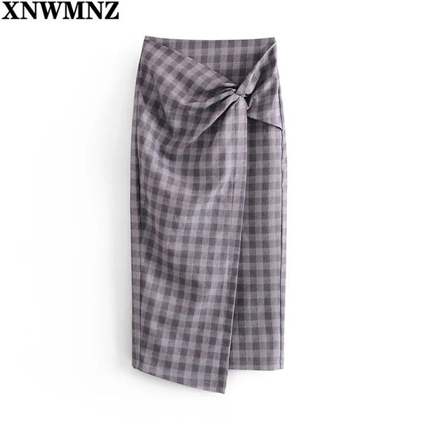 women checked skirt with knot high-waist midi decorative front hem vent invisible zip chic s 210520, Black
women checked skirt with knot high-waist midi decorative front hem vent invisible zip chic s 210520, Black