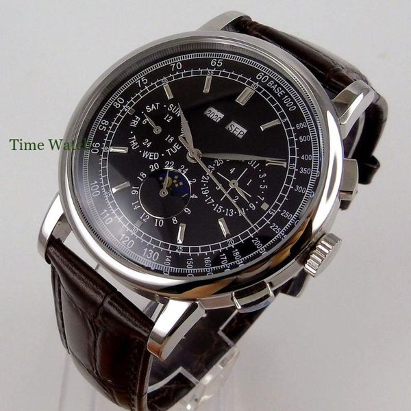 wristwatches 42mm sterile automatic mens watch moon phase day date month year week multifunction 316l leather strap white/black, Slivery;brown
wristwatches 42mm sterile automatic mens watch moon phase day date month year week multifunction 316l leather strap white/black, Slivery;brown