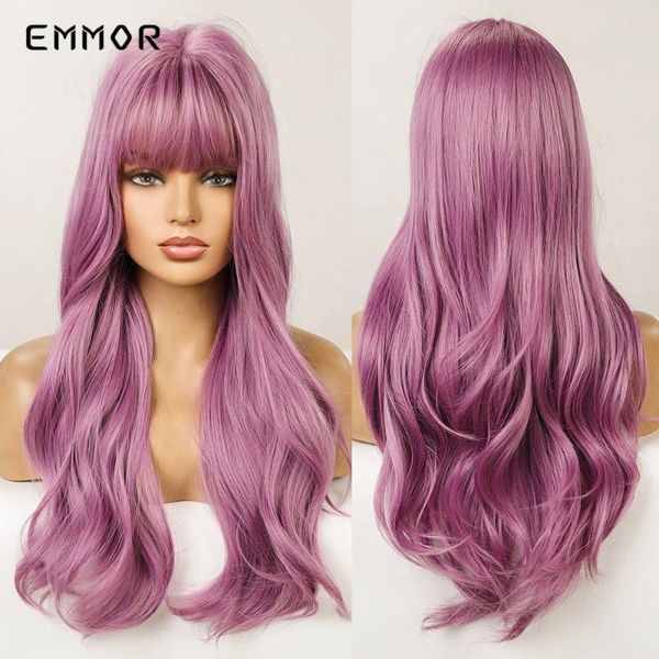 synthetic wigs emmor long body wave pink purple for women cosplay party lolita with bangshigh temperature fiber hair, Black
synthetic wigs emmor long body wave pink purple for women cosplay party lolita with bangshigh temperature fiber hair, Black