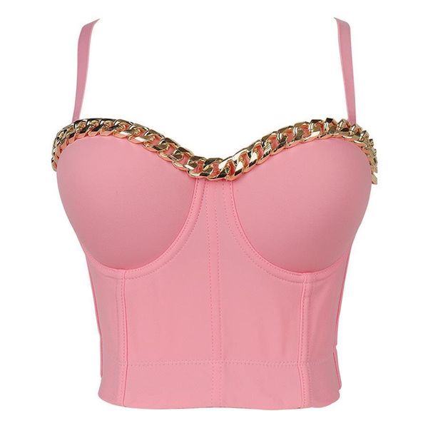 fashion gold plated chain corset womens camis nightclub crop to wear out bra push up bustier female, White
fashion gold plated chain corset womens camis nightclub crop to wear out bra push up bustier female, White
