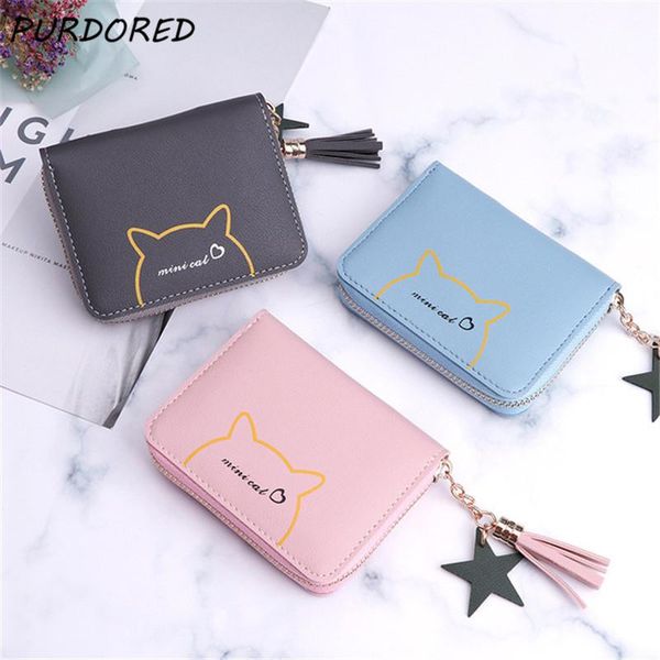 card holders purdored 1 pc mini cat women holder pu leather female business wallet small case zipper coin purse, Brown;gray
card holders purdored 1 pc mini cat women holder pu leather female business wallet small case zipper coin purse, Brown;gray