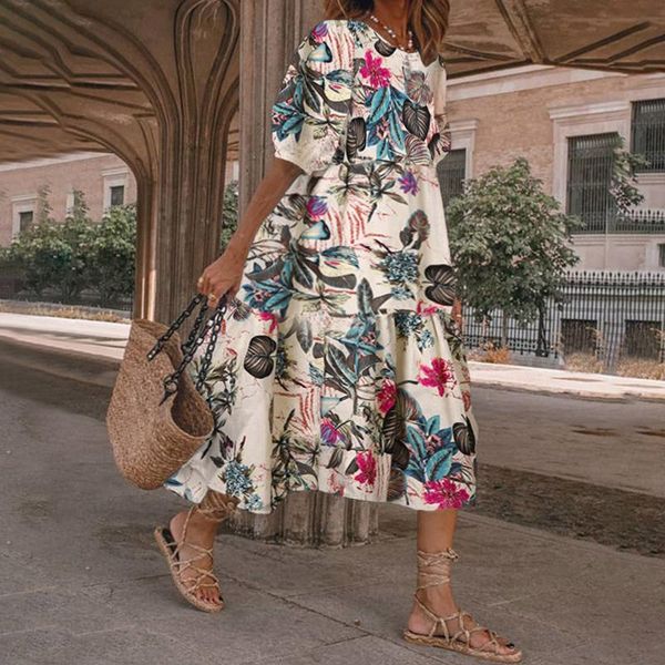 casual dresses summer dress bohemian women loose floral print midi short sleeve o neck boho beach sundress 2021 vestidos de fiesta, Black;gray
casual dresses summer dress bohemian women loose floral print midi short sleeve o neck boho beach sundress 2021 vestidos de fiesta, Black;gray