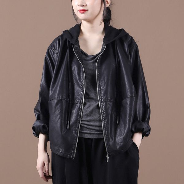 tracksuits korean autumn loose size large clothes cordon hat made outfit leather sewing with zipper jacket short coat for women k1099 tux5, Gray
tracksuits korean autumn loose size large clothes cordon hat made outfit leather sewing with zipper jacket short coat for women k1099 tux5, Gray