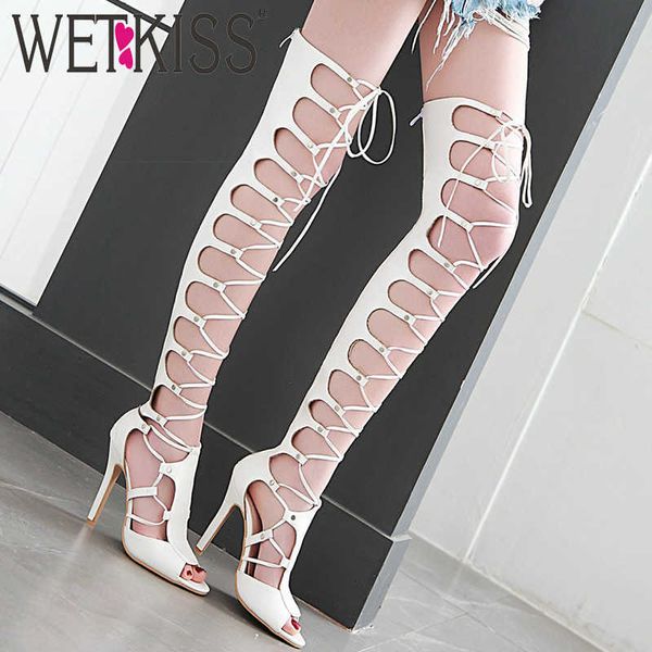 wetkiss over the knee pu boots women peep toe cross tied footwear high heels boots female party shoes woman summer plus size 48 210630, Black
wetkiss over the knee pu boots women peep toe cross tied footwear high heels boots female party shoes woman summer plus size 48 210630, Black