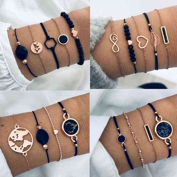 diezi bohemian black gem stone beads bracelets bangles for women heart map ocean gold color chain sets jewelry gifts, Golden;silver
diezi bohemian black gem stone beads bracelets bangles for women heart map ocean gold color chain sets jewelry gifts, Golden;silver
