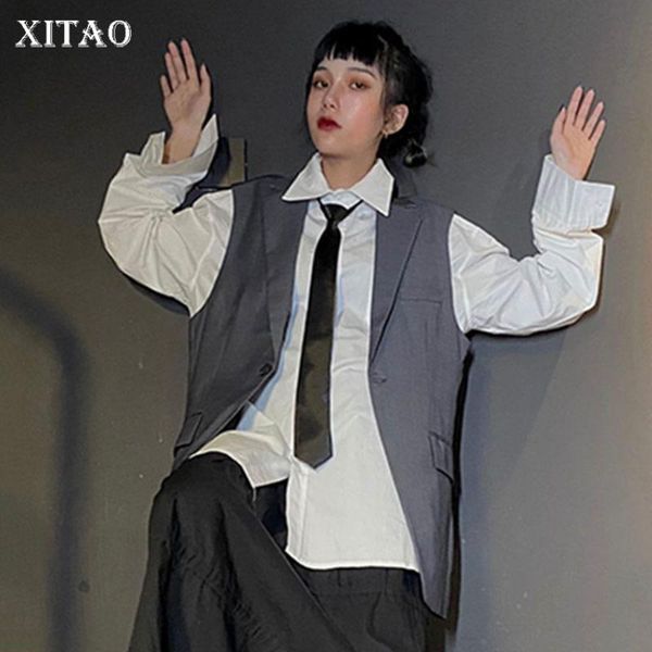 women's vests xitao gray sleeveless vest women loose fashion personality all match single button 2021 autumn black clothes zp2177, Black;white
women's vests xitao gray sleeveless vest women loose fashion personality all match single button 2021 autumn black clothes zp2177, Black;white