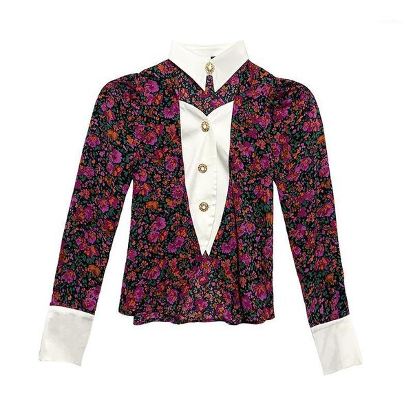 women long sleeve floral printed splicing hollow out turn-down collar blouse casual spring shirts female b3041 women's blouses &, White
women long sleeve floral printed splicing hollow out turn-down collar blouse casual spring shirts female b3041 women's blouses &, White