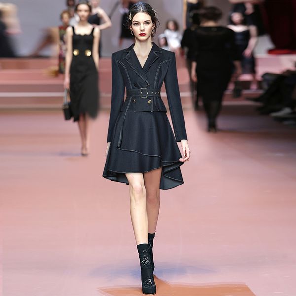 suit collar long sleeve double breasted lace-up waist-controlled irregular skirt fashion denim suit 2021 autumn new, Black;gray
suit collar long sleeve double breasted lace-up waist-controlled irregular skirt fashion denim suit 2021 autumn new, Black;gray