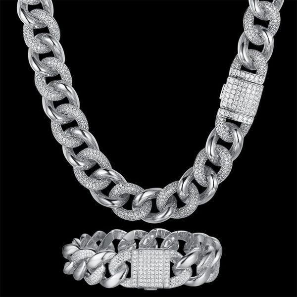 pendant necklaces luxury zircon cz hip hop miami cuban link chain 19mm large bracelet men necklace drop rapper jewelry rock set, Silver
pendant necklaces luxury zircon cz hip hop miami cuban link chain 19mm large bracelet men necklace drop rapper jewelry rock set, Silver