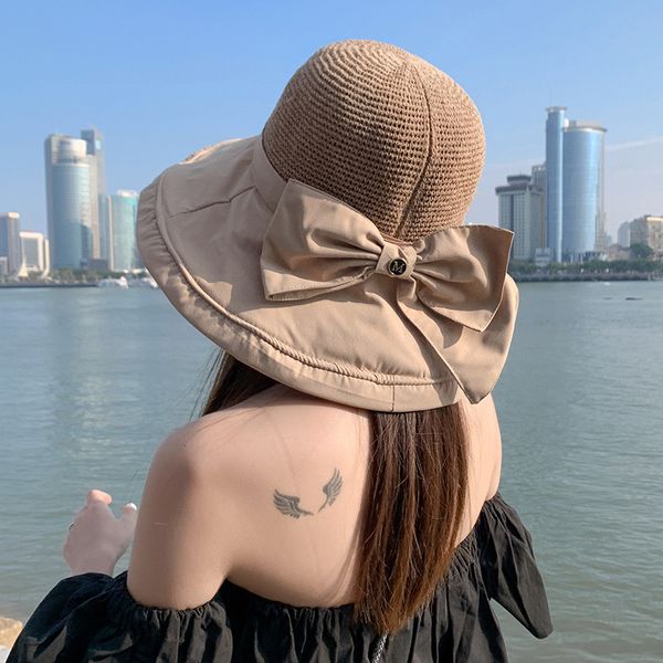 straw fisherman's travel thin summer sunscreen sun hat women's fashion versatile big hat, Blue;gray
straw fisherman's travel thin summer sunscreen sun hat women's fashion versatile big hat, Blue;gray