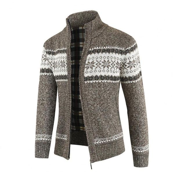 men's sweaters men sweater coat vintage print stand collar knitted winter for jacket, White;black
men's sweaters men sweater coat vintage print stand collar knitted winter for jacket, White;black