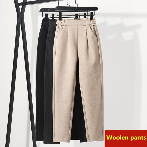 women's leggings 2021 spring woolen pants high waisted casual suit office lady women trousers, Black
women's leggings 2021 spring woolen pants high waisted casual suit office lady women trousers, Black