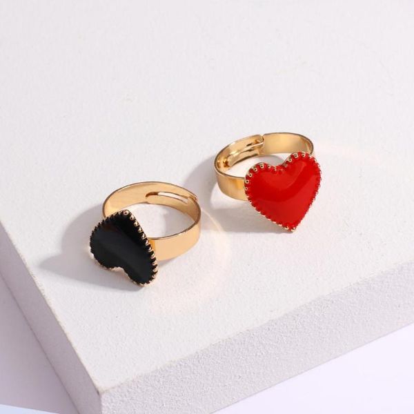 cluster rings aensoa black red filled love heart shape enamel for women adjustable simple design party jewelry, Golden;silver
cluster rings aensoa black red filled love heart shape enamel for women adjustable simple design party jewelry, Golden;silver