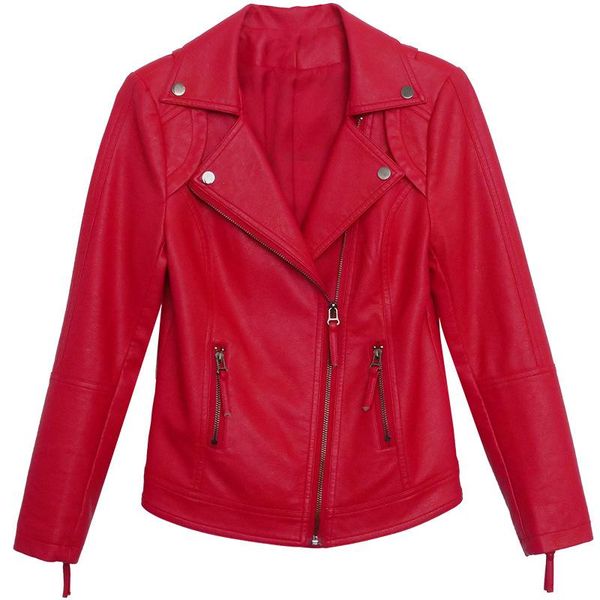 women's leather & faux fashion trend jacket women zipper slim motorcycle clothing, Black
women's leather & faux fashion trend jacket women zipper slim motorcycle clothing, Black