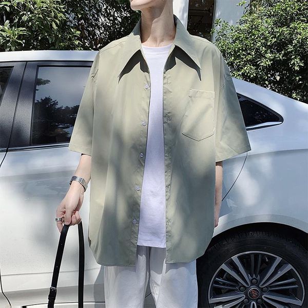 autumn summer dress men's slim fashion small fresh casual short-sleeved loose thin classic shirt male solid color simple shirts, White;black
autumn summer dress men's slim fashion small fresh casual short-sleeved loose thin classic shirt male solid color simple shirts, White;black