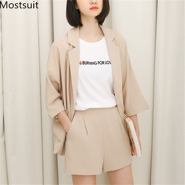 summer korean fashion two piece sets women blazer + elastic waist shorts suits outfits casual office female 2 pcs 210518, White
summer korean fashion two piece sets women blazer + elastic waist shorts suits outfits casual office female 2 pcs 210518, White