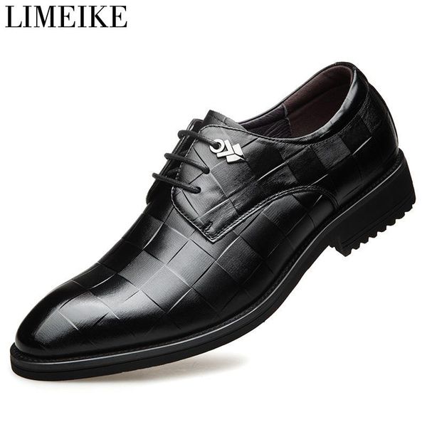 dress shoes limeike business oxford men breathable leather formal male office party wedding, Black 
dress shoes limeike business oxford men breathable leather formal male office party wedding, Black