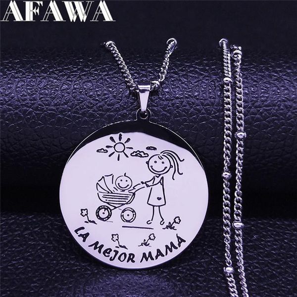 pendant necklaces spanish mama and baby stainless steel charm silver color women jewelry mother's day gift cadenas mujer n721s01
pendant necklaces spanish mama and baby stainless steel charm silver color women jewelry mother's day gift cadenas mujer n721s01