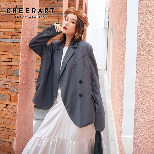 cheerat casual women blazers and jackets c.h.i.c korean blazer autumn grey loose coats female fall fashion 210427, White;black
cheerat casual women blazers and jackets c.h.i.c korean blazer autumn grey loose coats female fall fashion 210427, White;black