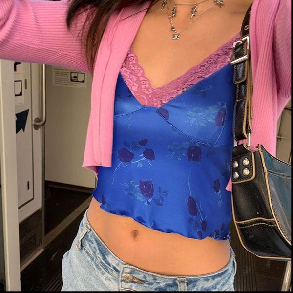floral print pink lace womens tanks summer backless sleeveless spaghetti strap v neck crop tee ladies streetwear, White
floral print pink lace womens tanks summer backless sleeveless spaghetti strap v neck crop tee ladies streetwear, White