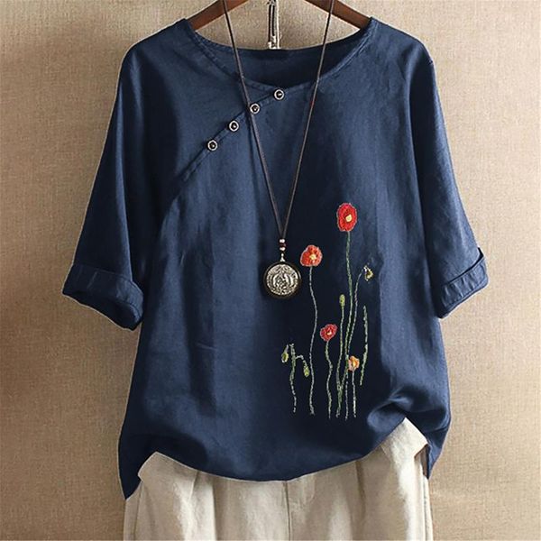 women's blouses & shirts button floral printed women linen cotton summer blouse thin casual vintage woman fashion chemise femme 2021, White
women's blouses & shirts button floral printed women linen cotton summer blouse thin casual vintage woman fashion chemise femme 2021, White