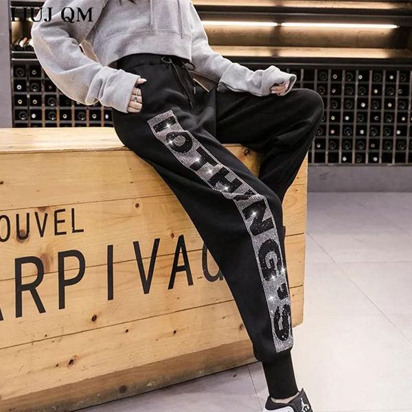 women's pants & capris heavy industry drilling letters casual sports autumn 2021 korean all-match nine-point beam harem, Black;white
women's pants & capris heavy industry drilling letters casual sports autumn 2021 korean all-match nine-point beam harem, Black;white