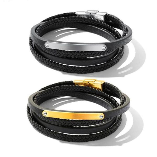 link, chain stainless steel punk rock men women fashion multichamber weave woven bracelet leather bangle jewelry gift for him, Black
link, chain stainless steel punk rock men women fashion multichamber weave woven bracelet leather bangle jewelry gift for him, Black