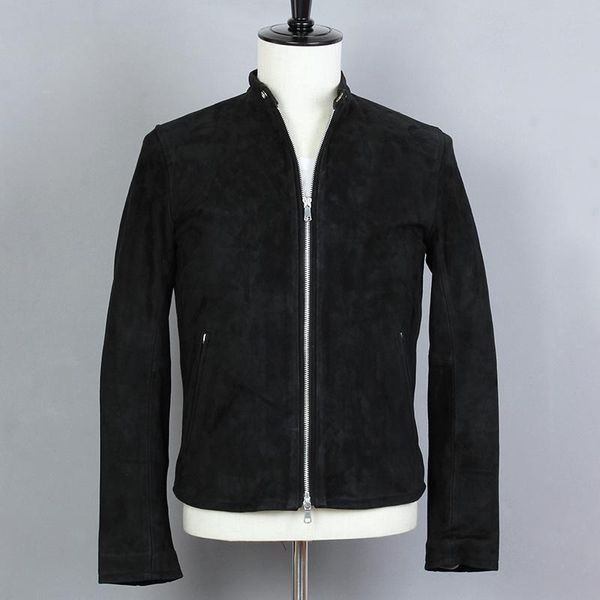 men's leather & faux 2021 fashion personality mens suede sheepskin genuine jacket slim short stand spring autumn real coat, Black
men's leather & faux 2021 fashion personality mens suede sheepskin genuine jacket slim short stand spring autumn real coat, Black