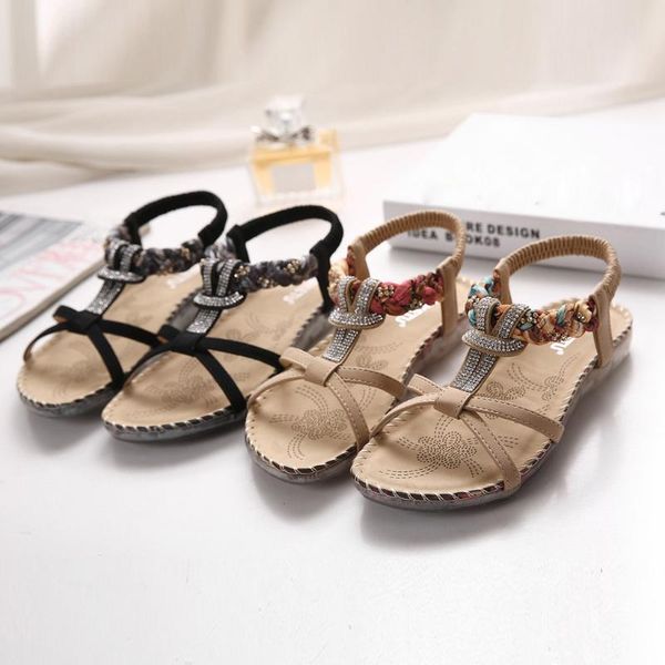 women bohemian sandals rhinestone crystal daily diamond flat shoes summer beach plus size sandalias mujer, Black
women bohemian sandals rhinestone crystal daily diamond flat shoes summer beach plus size sandalias mujer, Black