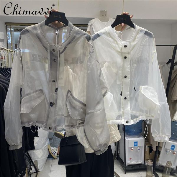 women's jackets 2021 summer letter printed drawstring slimming shirt women hooded collar loose casual sun protection clothing top, Black;brown 
women's jackets 2021 summer letter printed drawstring slimming shirt women hooded collar loose casual sun protection clothing top, Black;brown