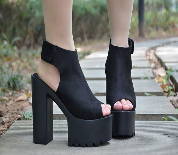 dress shoes 14 cm super high heel fashionable open toe sandals silver women wedding platform heels, Black
dress shoes 14 cm super high heel fashionable open toe sandals silver women wedding platform heels, Black