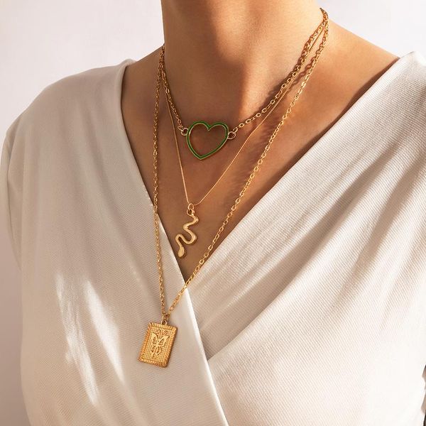 pendant necklaces huatang heart necklace for women fashion butterfly snake multi-layer alloy sweater chain girl jewelry wholesale 18684, Silver
pendant necklaces huatang heart necklace for women fashion butterfly snake multi-layer alloy sweater chain girl jewelry wholesale 18684, Silver