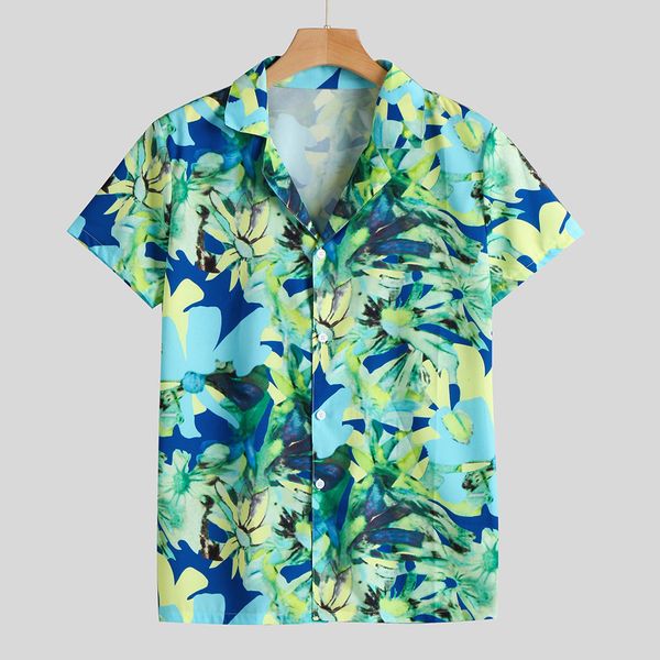 shirt men summer fashion casual floral print shirts short-sleeve hawaii holiday loose blouse shirts for men, White;black
shirt men summer fashion casual floral print shirts short-sleeve hawaii holiday loose blouse shirts for men, White;black