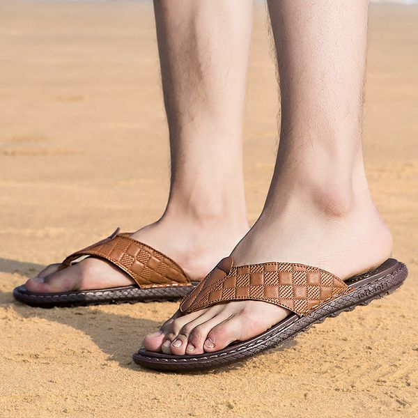 slippers men sandals genuine split leather beach 's casual shoes flip flops sneakers walking e3gt, Black
slippers men sandals genuine split leather beach 's casual shoes flip flops sneakers walking e3gt, Black