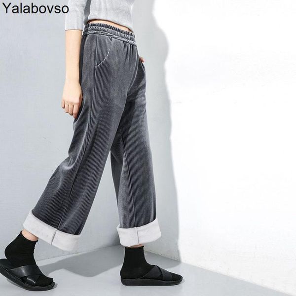 women's pants & capris 2021 winter pleuch for women loose wide leg plus size black slivery color elastic waist toursers female z3, Black;white
women's pants & capris 2021 winter pleuch for women loose wide leg plus size black slivery color elastic waist toursers female z3, Black;white
