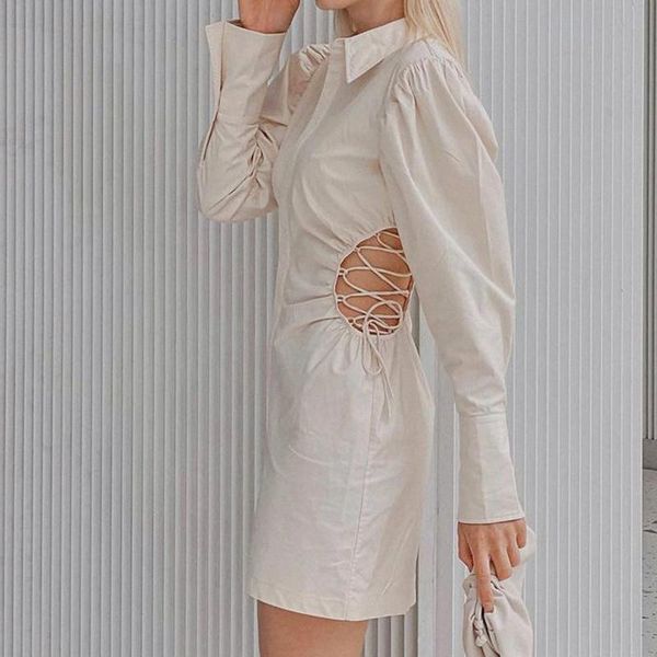 casual dresses waist hollow out cross lace up shirt dress white solid elegant office ladies long sleeve autumn black korean, Black;gray
casual dresses waist hollow out cross lace up shirt dress white solid elegant office ladies long sleeve autumn black korean, Black;gray