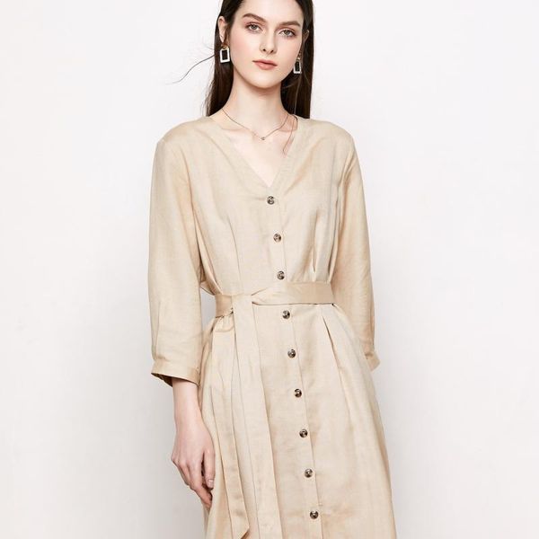 casual dresses silk linen dress 55% mulberry v-neck women sashes shirt a-line l xl, Black;gray
casual dresses silk linen dress 55% mulberry v-neck women sashes shirt a-line l xl, Black;gray