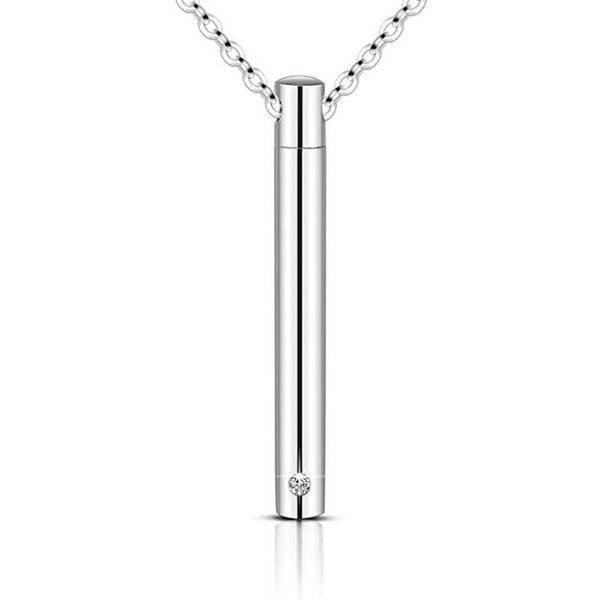 pendant necklaces stainless steel keepsake jewelry cylinder with birthstone crystal cremation for ashes urn memorial gifts, Silver
pendant necklaces stainless steel keepsake jewelry cylinder with birthstone crystal cremation for ashes urn memorial gifts, Silver