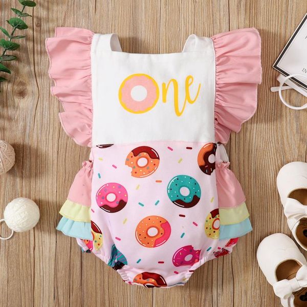 clothing sets summer baby infant girls sleeveless romper with donut pattern one letter print ruffle bodysuits, White
clothing sets summer baby infant girls sleeveless romper with donut pattern one letter print ruffle bodysuits, White