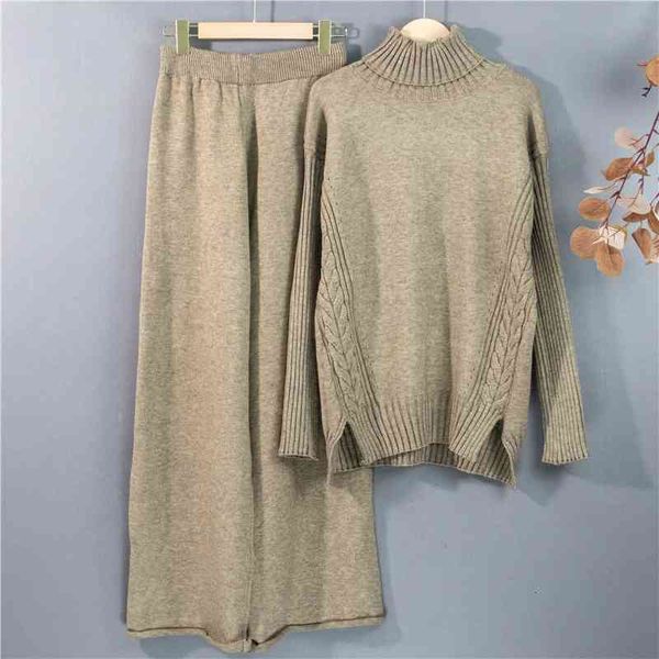 women's two piece pants ladies autumn and winter warm knitted turtleneck sweater wide leg high waist casual suit 1kg2, White
women's two piece pants ladies autumn and winter warm knitted turtleneck sweater wide leg high waist casual suit 1kg2, White