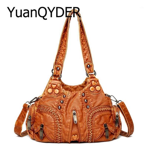 evening bags washed pu leather women's shoulder bag fashion design button rivet weave crossbody vintage large handbag female travel tot
evening bags washed pu leather women's shoulder bag fashion design button rivet weave crossbody vintage large handbag female travel tot
